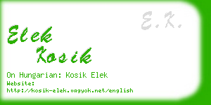 elek kosik business card